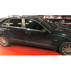 Молдинги дверних стійок (6 шт, нерж) для Mercedes E-сlass W212 2009-2016рр.