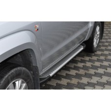 Бокові пороги Line (2 шт., алюм) для Volkswagen Amarok 2010-2021 рр.