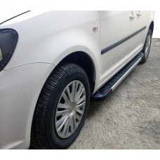 Бокові пороги Red-style (2 шт, алюм) Стандартна база для Volkswagen Caddy 2004-2010 рр.