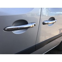 Накладки на ручки (нерж) 4 шт, Carmos - Турецька сталь для Renault Kangoo 2008-2020 рр.