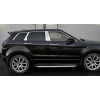 Молдинг дверних стійок (6 шт, нерж.) для Range Rover Evoque 2012-2018 рр.