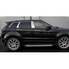 Молдинг дверних стійок (6 шт, нерж.) для Range Rover Evoque 2012-2018 рр.