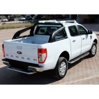 Бокові пороги BlackLine (2 шт, алюміній) для Ford Ranger 2011↗ рр.
