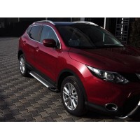 Бокові пороги Line (2 шт., алюм.) для Nissan Qashqai 2014-2021рр.