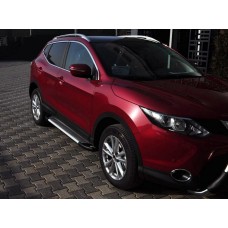 Бокові пороги Line (2 шт., алюм.) для Nissan Qashqai 2014-2021рр.