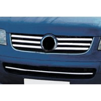 Накладки на решітку (6 шт, нерж) OmsaLine - Італійська нержавійка для Volkswagen T5 Multivan 2003-2010рр.