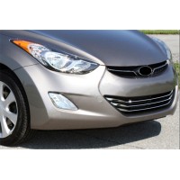 Накладки на решітку (3 шт, нерж.) для Hyundai Elantra 2011-2015 рр.