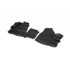 Гумові килимки 3D в салон (2 шт, Novline) 1 -2023 2 seats (Варіант 1) для Ford Custom 2013↗ рр.