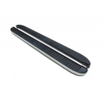 Бокові пороги Tayga Grey (2 шт., алюміній) Максі база для Volkswagen Caddy 2004-2010 рр.