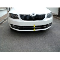 Накладка на передній бампер (нерж) OmsaLine - Італійська нержавійка для Skoda Octavia III A7 2013-2019рр.