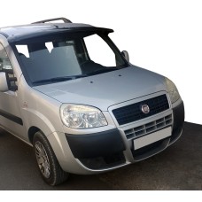 Козирьок на лобове скло (чорний глянець, 5мм) для Fiat Doblo II 2005-2010 рр.