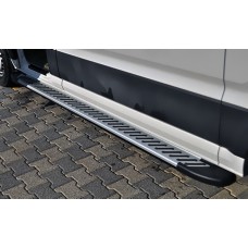 Бокові пороги Line (2 шт, алюміній) Середня база для Volkswagen Crafter 2017↗ рр.