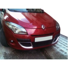 Накладки в бампер (2008-2012, 2 шт, під фарбування) для Renault Megane III 2009-2016 рр.