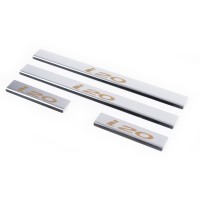 Накладки на пороги Carmos V1 (4 шт, нерж) для Hyundai I-20 2008-2012 рр.