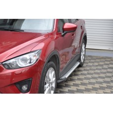 Бокові пороги Allmond Grey (2 шт., алюм) для Mazda CX-5 2012-2017рр.