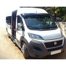 Козирьок на лобове скло (чорний глянець, 5мм) для Fiat Ducato 2006↗ та 2014↗ рр.