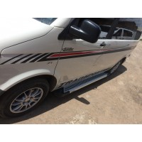 Бокові пороги Line (2 шт., алюм) Довга база для Volkswagen T5 Transporter 2003-2010 рр.