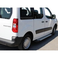 Бокові пороги Allmond Grey (2 шт., алюм.) для Citroen Berlingo 2008-2018 рр.