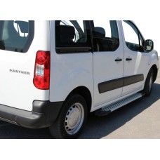 Бокові пороги Allmond Grey (2 шт., алюм.) для Citroen Berlingo 2008-2018 рр.