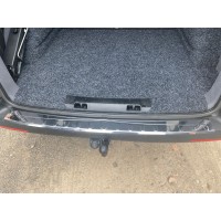Накладка на задній бампер Carmos V1 глянець (1 двері, нерж) для Volkswagen T6 2015↗, 2019↗ рр.