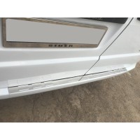 Накладка на задній бампер без загину (Carmos, нерж) для Mercedes Vito W639 2004-2015рр.