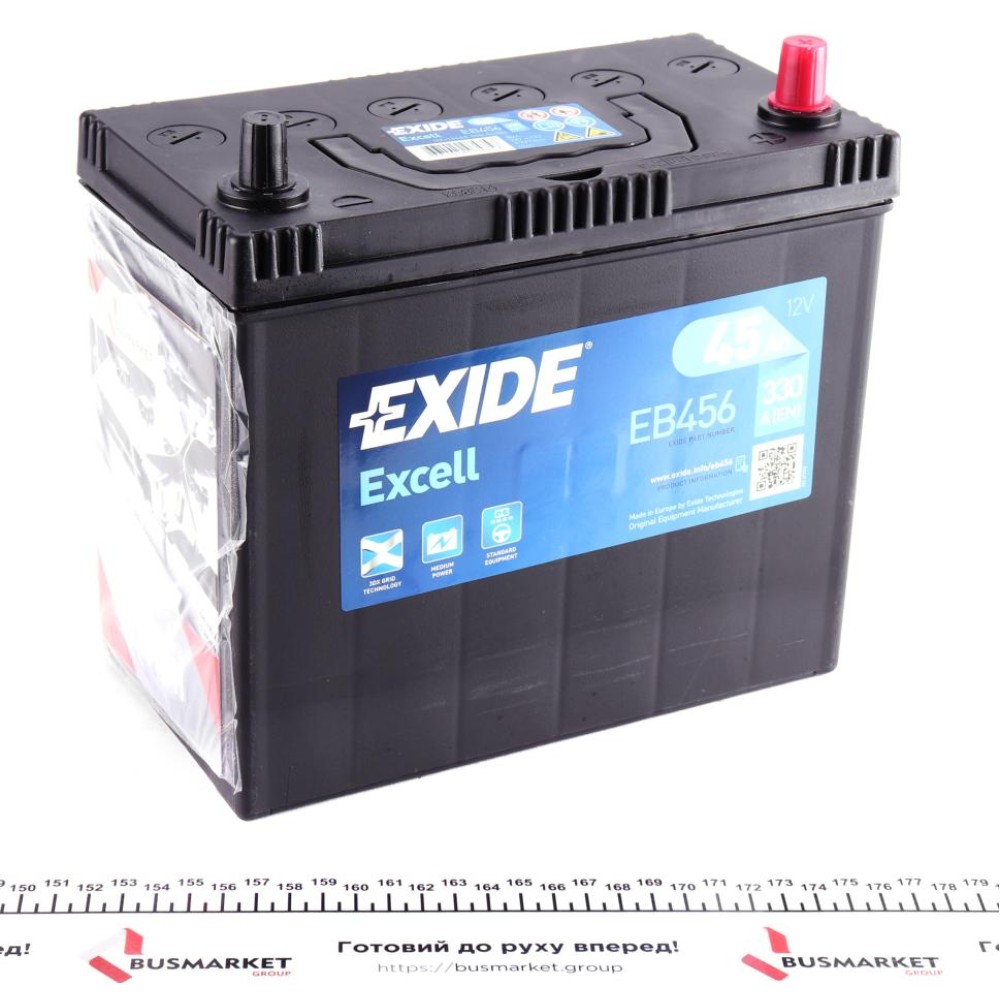 Акумуляторна батарея 45Ah/330A (235x127x226/+R/B00) Excell Азія