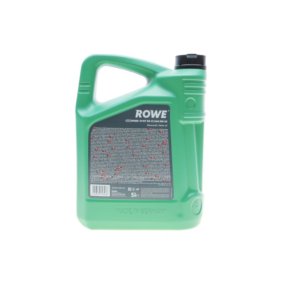Олива 0W20 SUNSPEED SYNT RS C5 (5L) (ACEA A1/B1/C5/C6) (Longlife-17 FE+/MB 229.71/229.72/M2C962-A1)