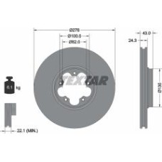 Диск гальмівний (передній) Ford Transit 00- (FWD) (276x24.3) PRO