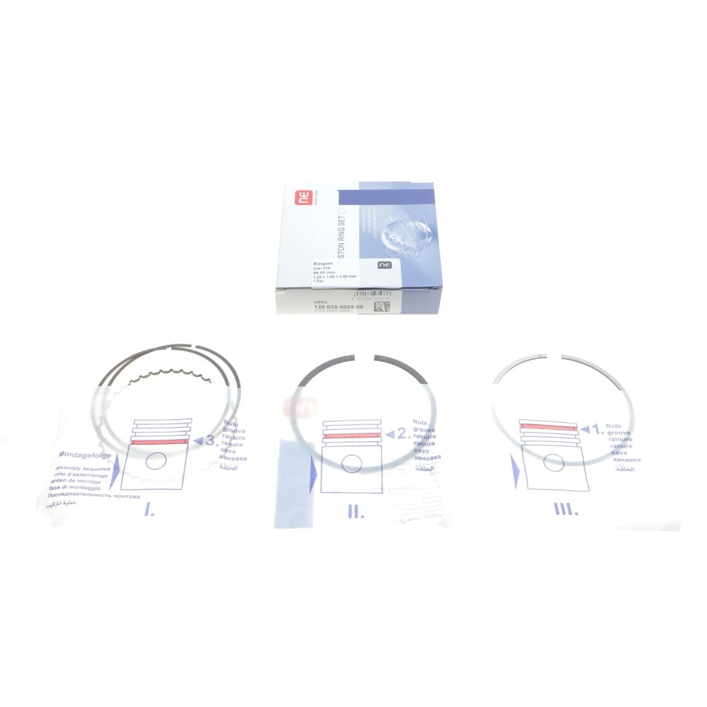 Кільця поршневі Opel Astra G/H/Vectra B/C 2.0/2.2 00- (86.00mm/STD) (1.2-1.5-2.5)