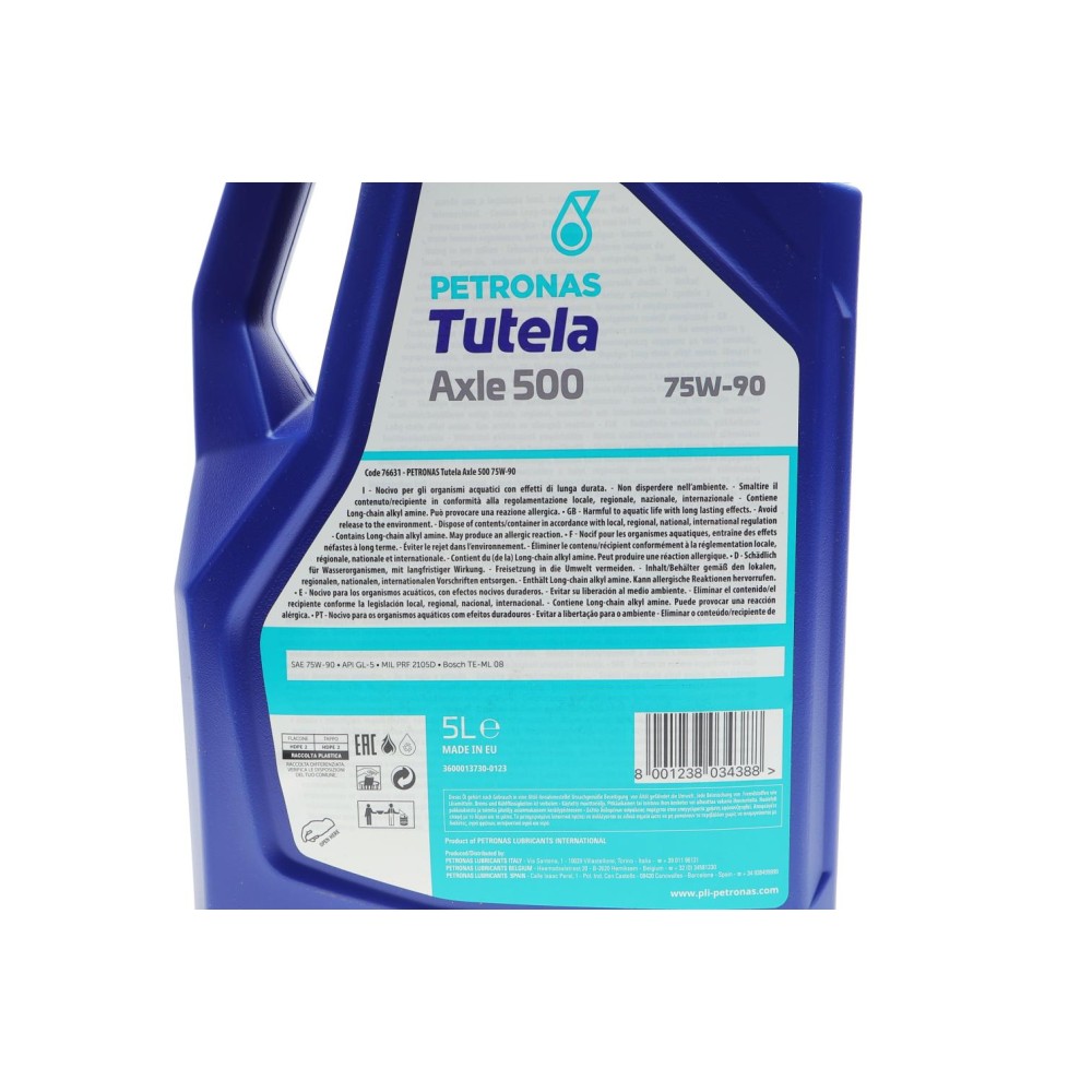 Олива 75W90 TUTELA AXLE 500 (5L) (MIL PRF 2105D) (API GL-5)