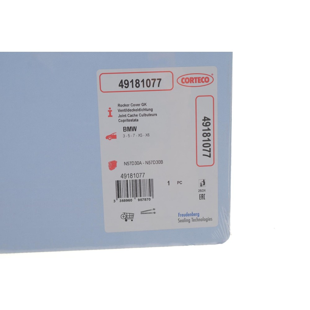 Прокладка кришки клапанів BMW 3 (E90/E91)/5 (F10/F11/F07)/7 (F01/F02/F03/F04) 3.0D 07- N57D30 (к-кт)