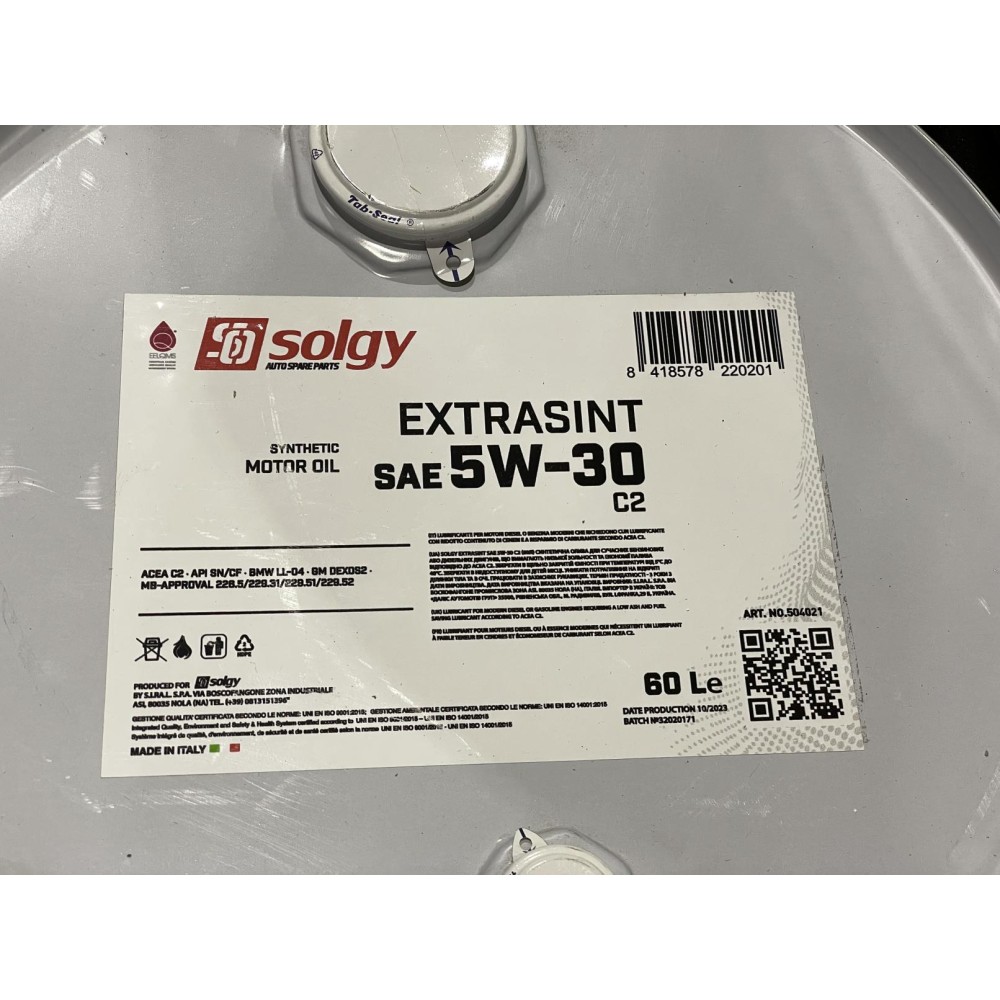 Олива 5W30 EXTRASINT C2 (60L) (API SN/CF/ACEA C2/MB 229.31/MB 229.51/MB 229.52/MB 226.5/BMW LL-04)