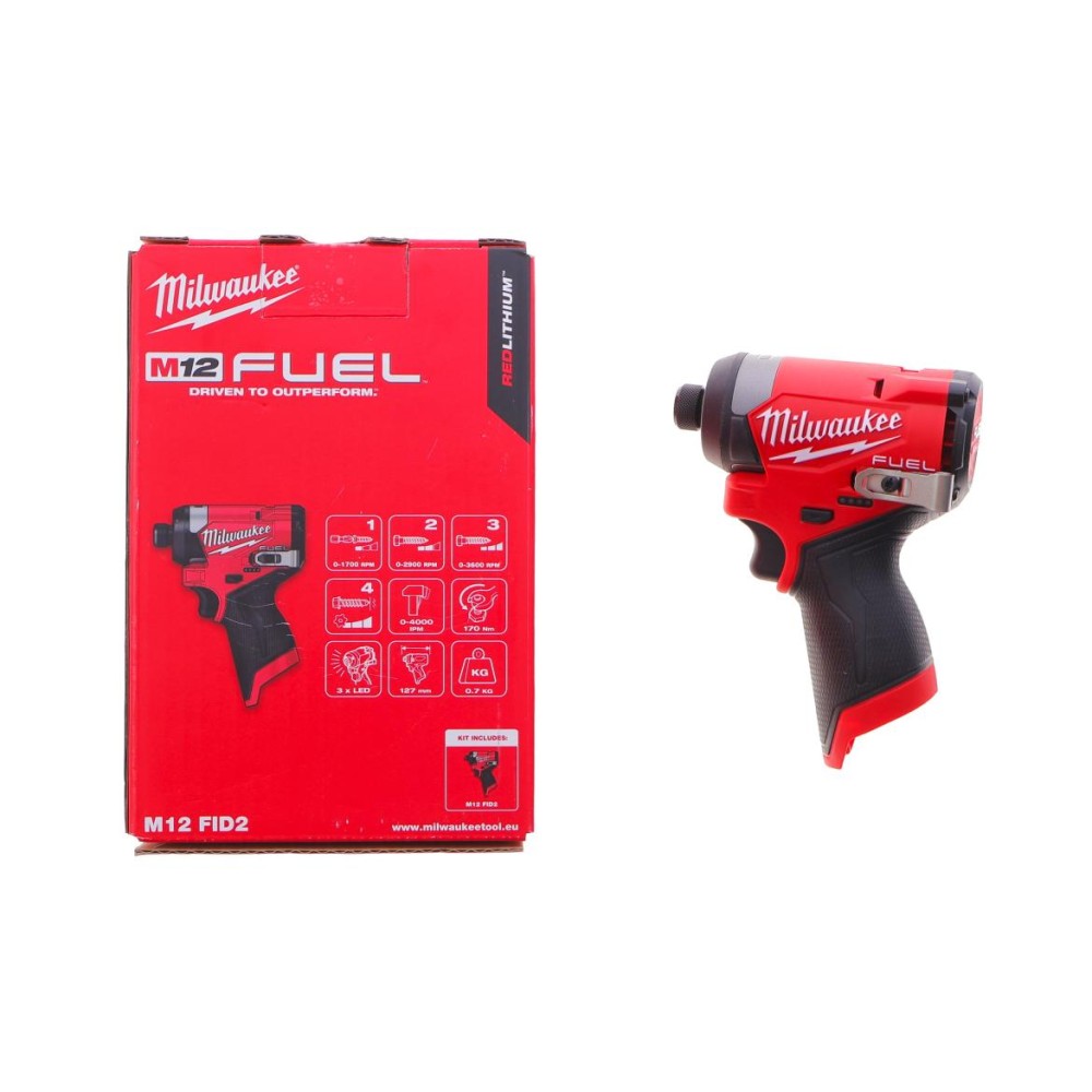 Дриль-шуруповерт акумуляторний 1/4″ M12 FDD2-0 (170 Nm/12V) 0–3600 об/хв