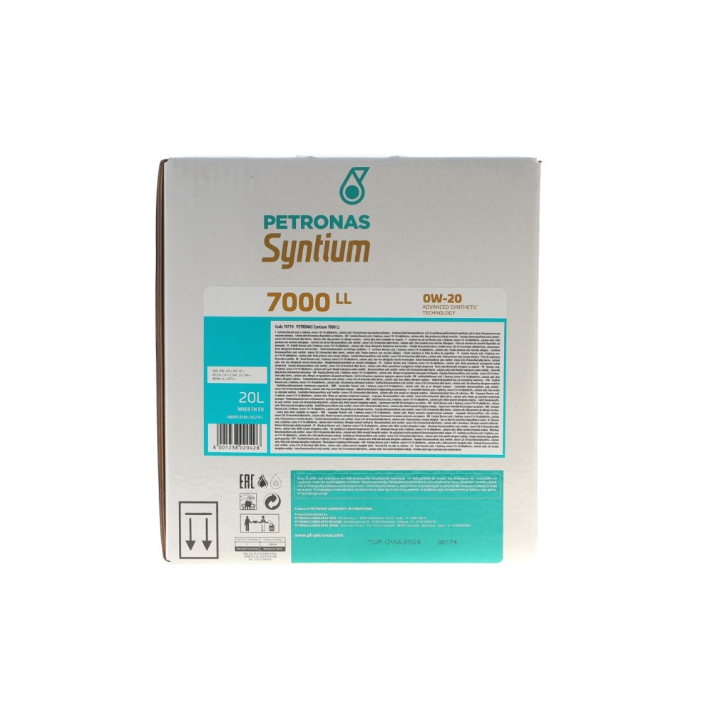 Олива 0W20 SYNTIUM 7000 LL (20L) (BMW LL-17 FE+) (API SP) (ILSAC GF-6A/ACEA C6) упаковка BiB