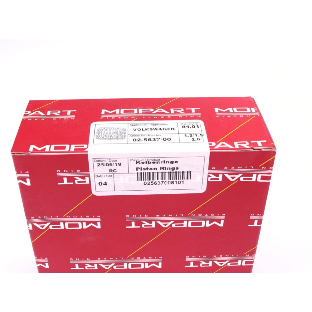 Кільця поршневі (к-кт на 4 поршя) VW Bora 1.6/1.6i 98-05 (81.00mm/STD) (1.2-1.5-2)