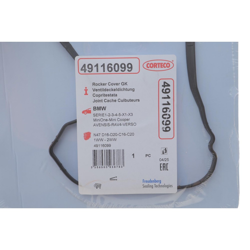 Прокладка кришки клапанів BMW 1 (F20)/3 (E90)/5 (F10/F11) 1.6-2.0D 06-/Toyota Avensis 15-18 (комплект)