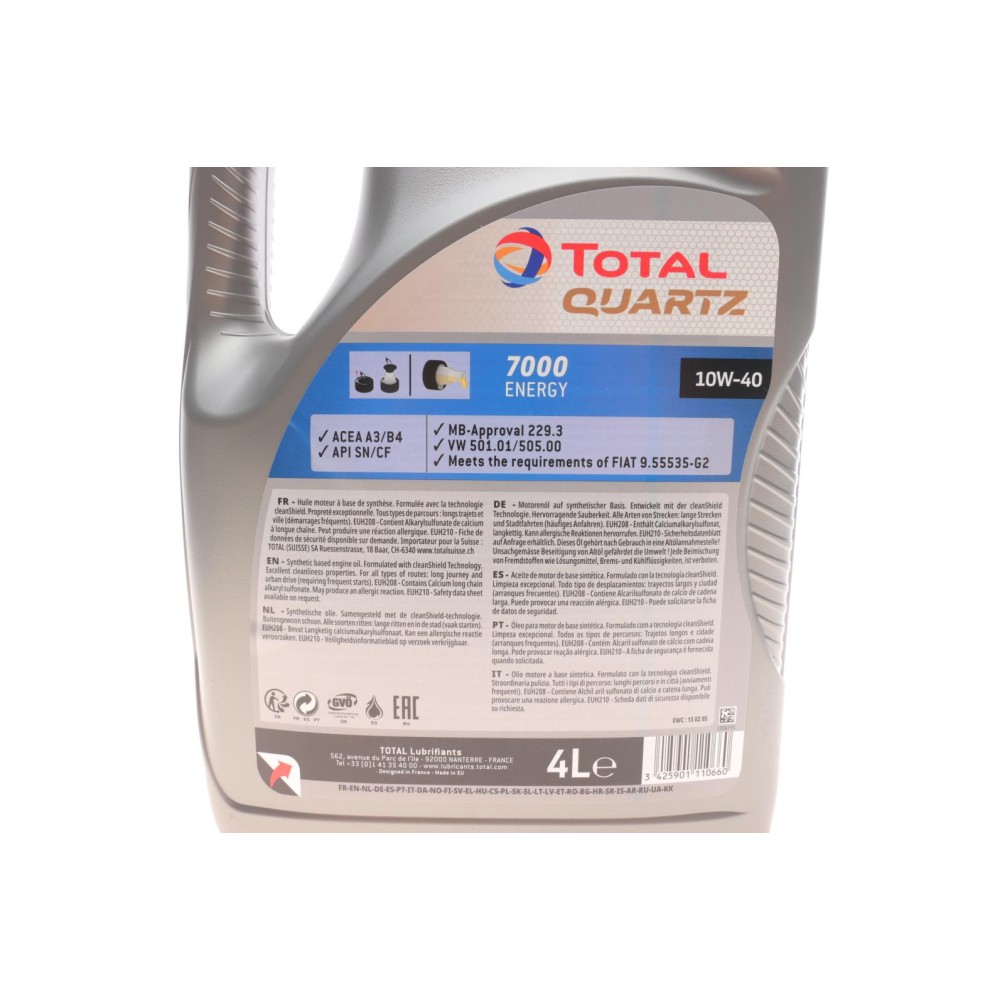 Олива 10W40 Quartz 7000 Energy (4л) (MB229.1/VW505.00) 214113