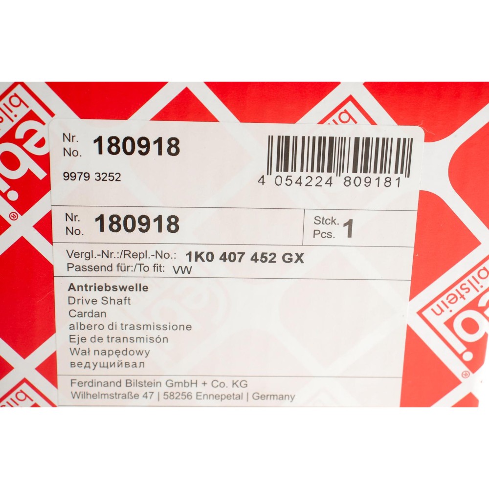 Піввісь (передня) VW Golf/Skoda Octavia 09- (R) (36x815)