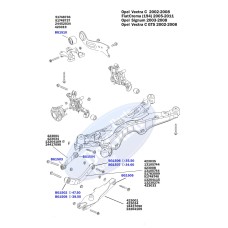 Сайлентблок важеля (заднього/зверху) Opel Vectra S 1.9CDTI/2.0DTI 02-(47.50x14.00x54.00)до рестайлінг