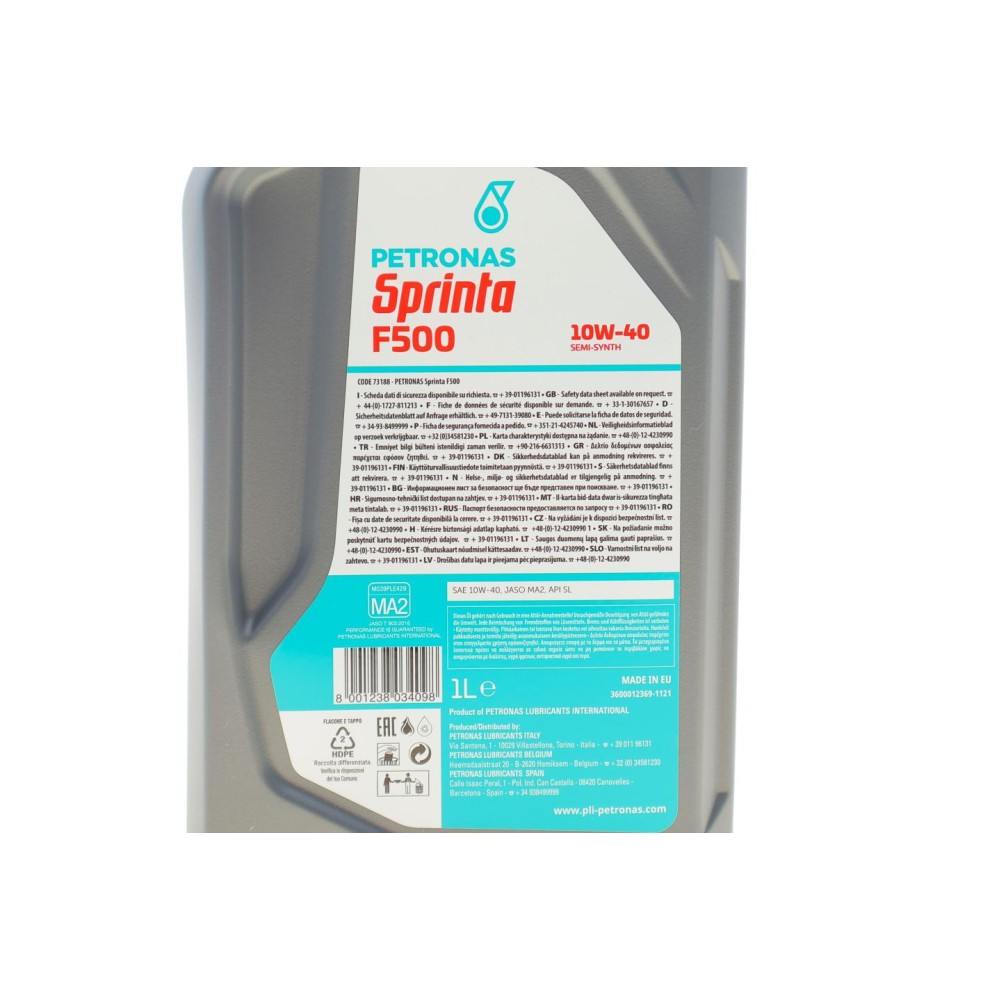 Олива 10W40 SPRINTA F500 4T (1L) (API SL/JASO MA2)