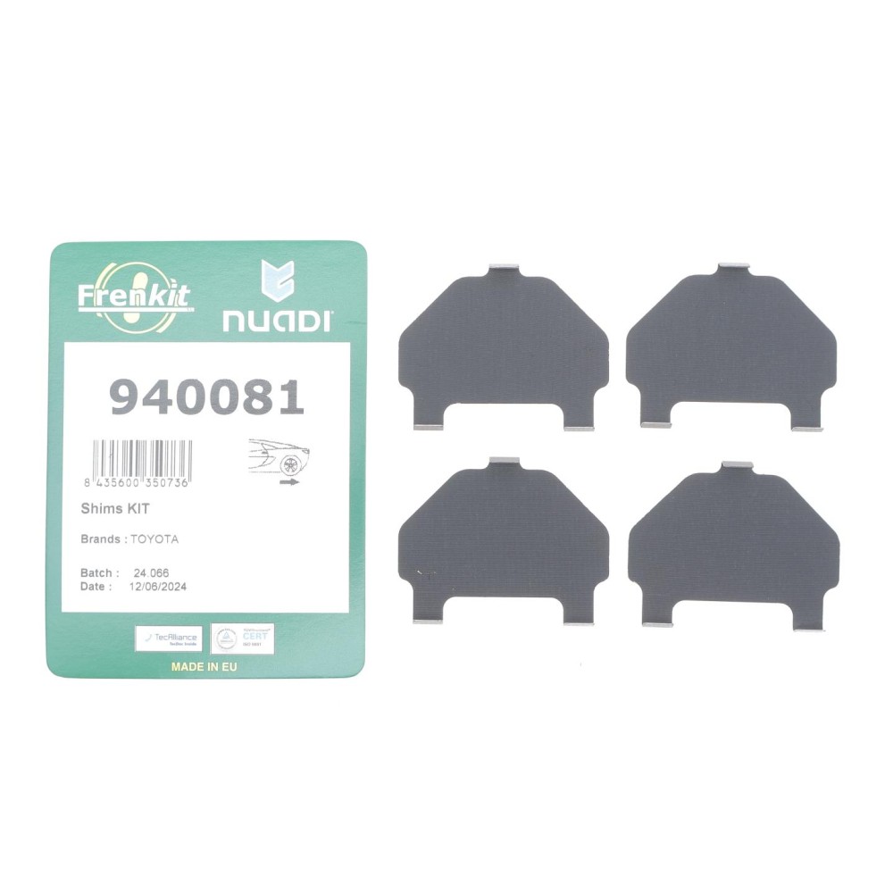 Комплект протискрипних пластин (задніх) Toyota Corolla 01-08/Camry 82-86/Yaris/Celica 99-05 (Akebono)