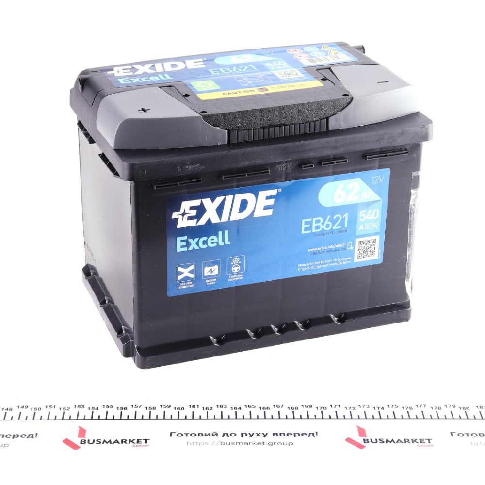 Акумуляторна батарея 62Ah/540A (242x175x190/+L/B13) Excell