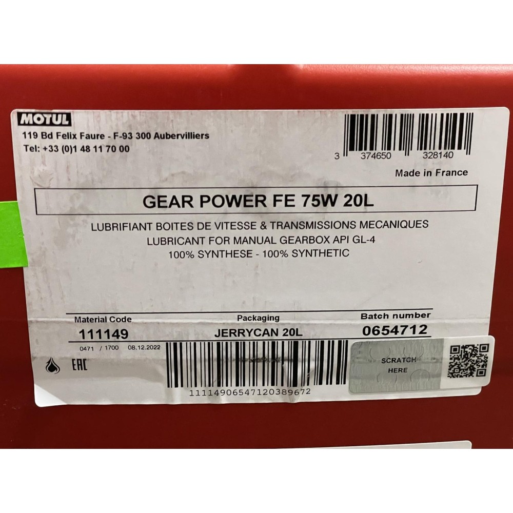 Олива 75W Motul Gear Power FE (20L) (111149)