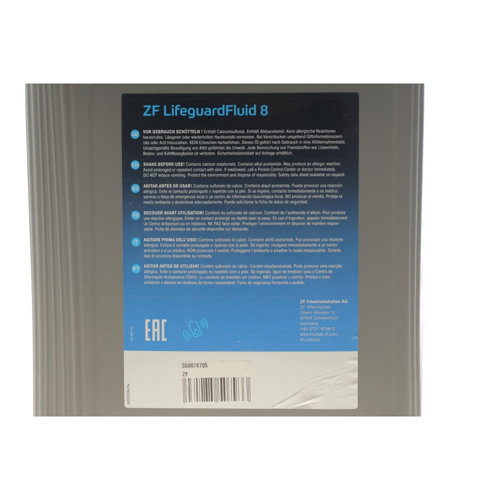 Олива АКПП ATF (20л) (ZF Lifeguard Fluid 8)