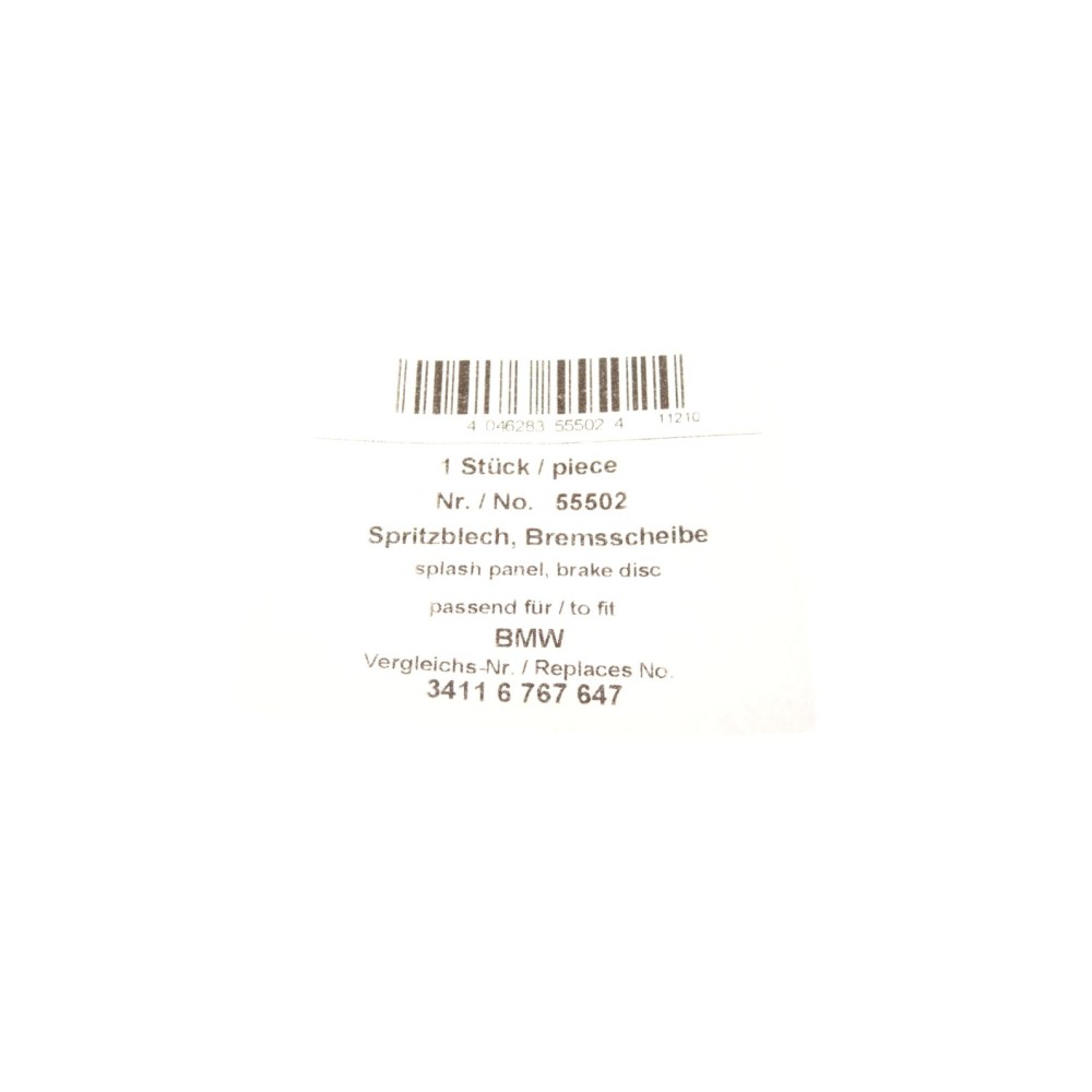 Захист диска гальмівного (переднього) (L) BMW 5 (E60) 01-10