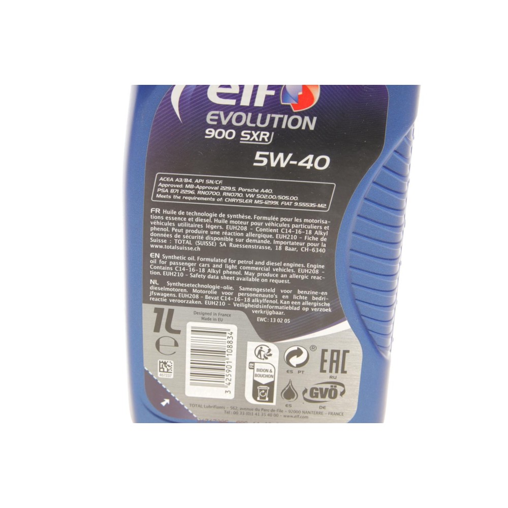 Олива 5W40 Evolution 900 SXR (1L) (458518)(ACEA A3/B4/API SM/RN 0700/RN 0710)