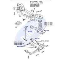 Сайлентблок важеля (заднього/знизу) Mazda 3/5/Ford Focus/Volvo/C70 (32.6x12x35.2/28.3) (поперечного)