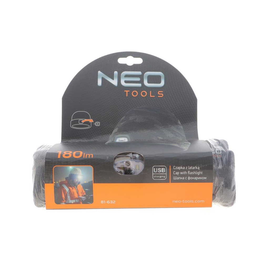 Шапка з LED-ліхтариком двошарова CAMO URBAN (USB-зарядка)