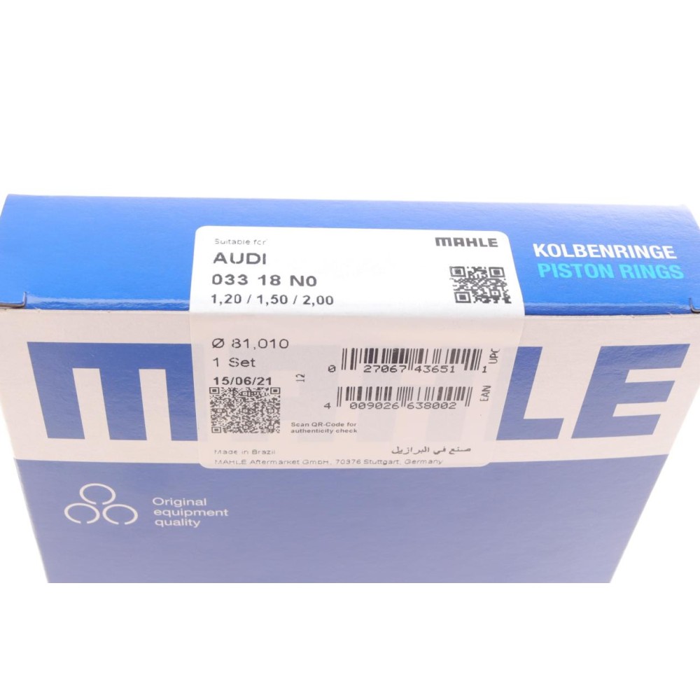 Кільця поршневі Audi A6 2.4 04-08 (81.01mm/STD) (1.2-1.5-2)