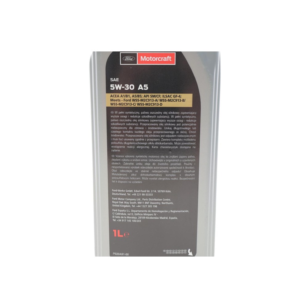 Олива 5W30 Ford Motorcraft A5 (1L) (WSS-M2C913-D) заміна на 15F1CE
